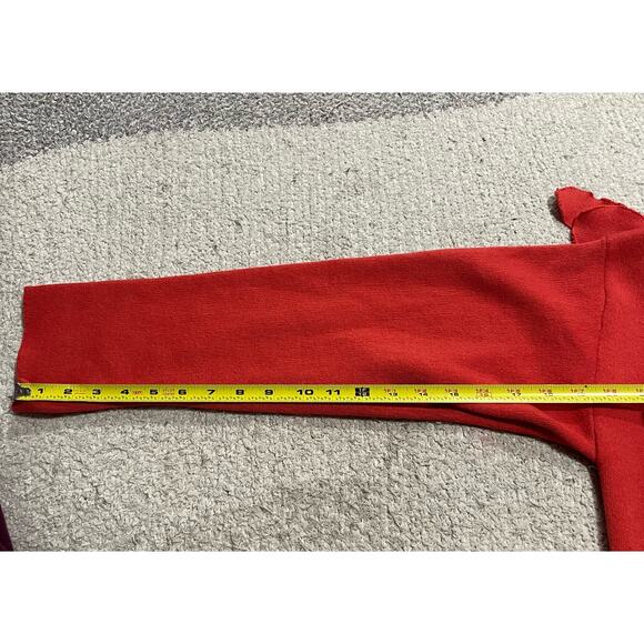 Poof Tie Back Sweater Women's Size Large Long Sleeve Red W883-M - Picture 4 of 9